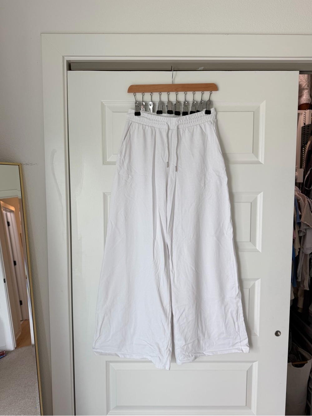 Zara White Wide Leg Lounge Pants